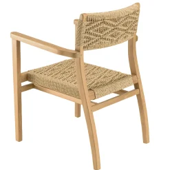 Fauteuil de jardin en teck tressage motif losanges (lot de 2) SUMMER