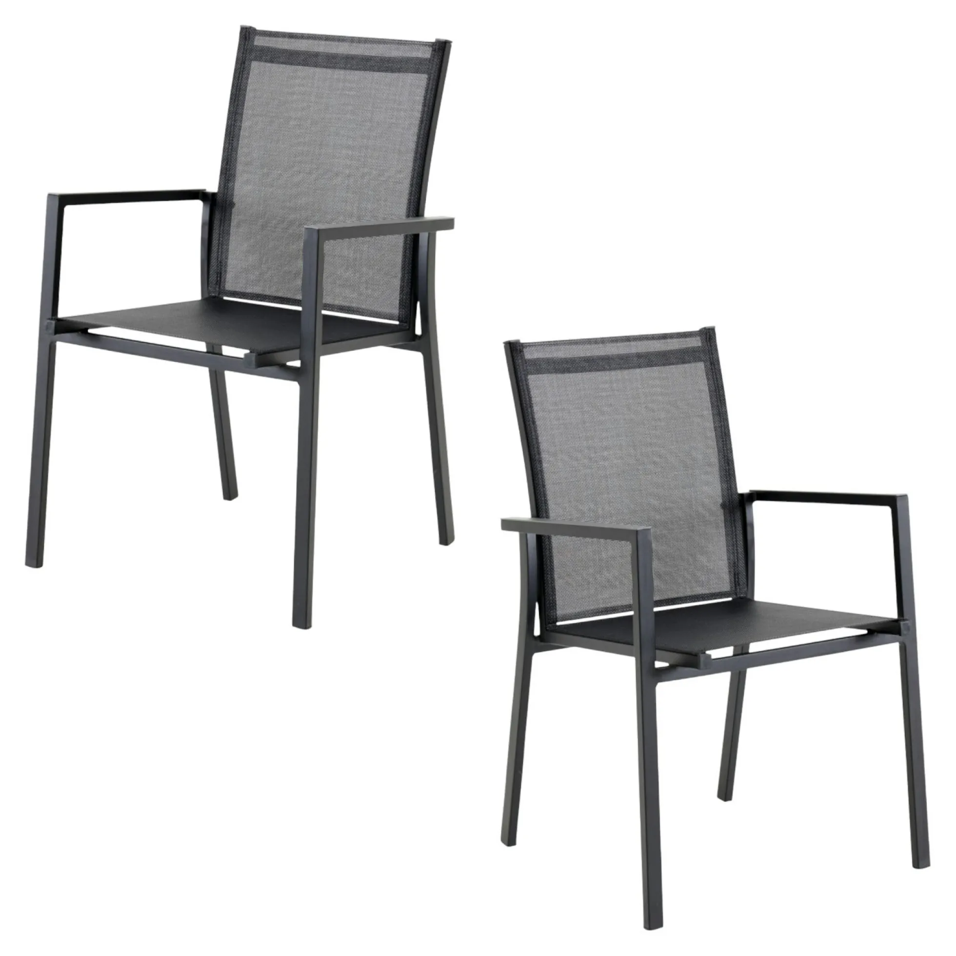 Fauteuil de jardin gris anthracite en aluminium (lot de 2) OSLO