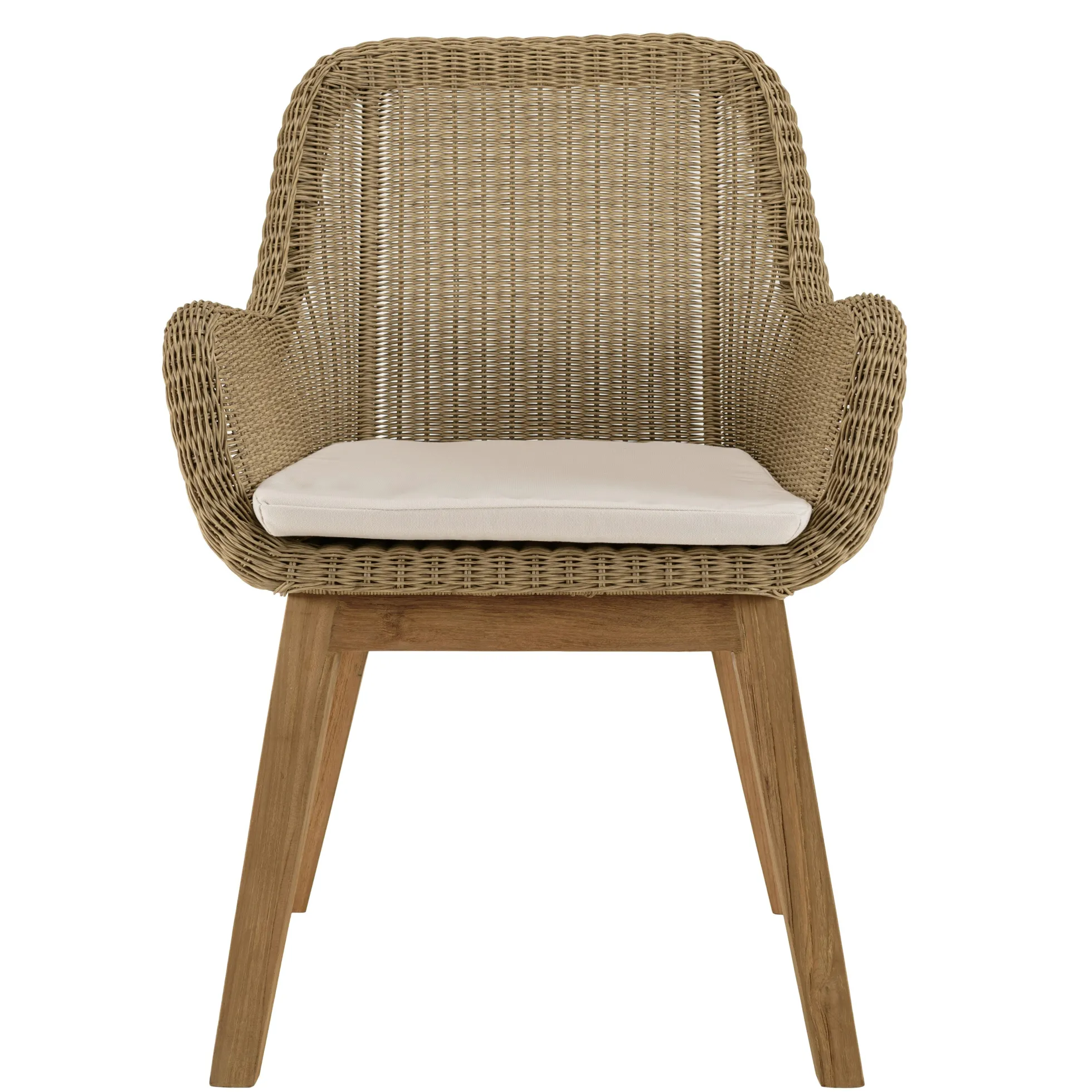 Fauteuil de jardin résine tressée beige (lot de 2) MANY