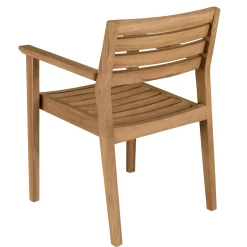 Fauteuil de jardin teck brut (lot de 2) MANY