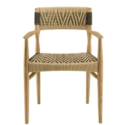 Fauteuil de jardin teck et cordes synthétiques tressées (lot de 2) SUMMER