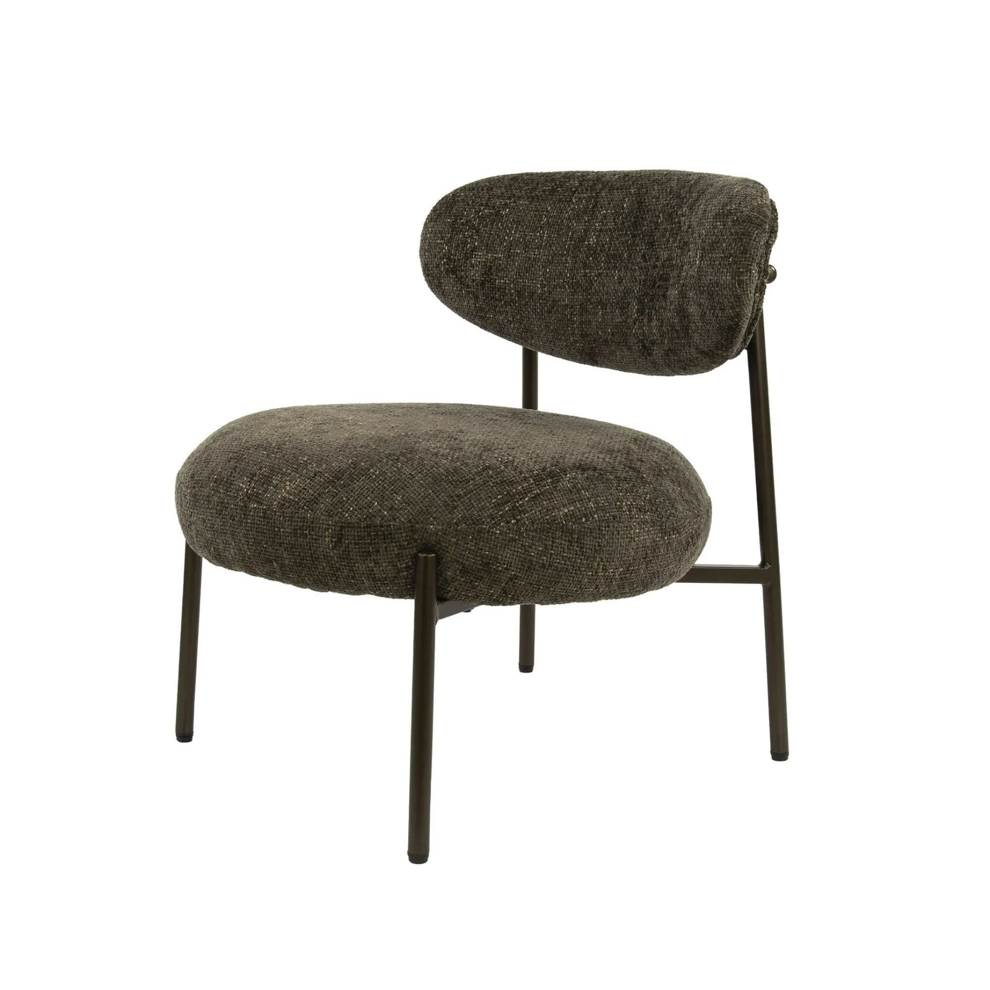 Fauteuil de salon confortable – tissu chenille brun CREEK