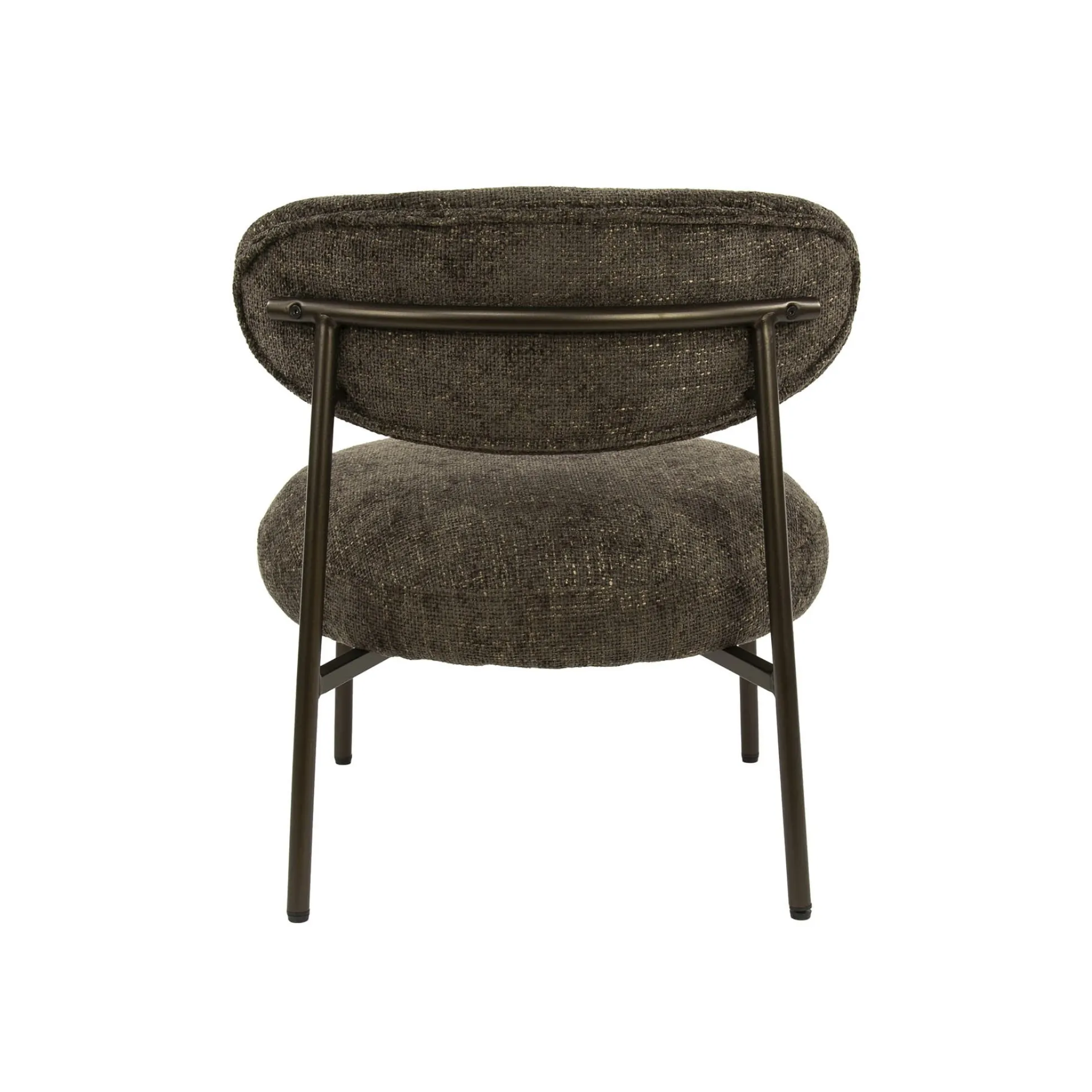 Fauteuil de salon confortable – tissu chenille brun CREEK