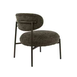 Fauteuil de salon confortable – tissu chenille brun CREEK