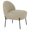 Fauteuil de salon en bouclette gris brun design organique BERLIN