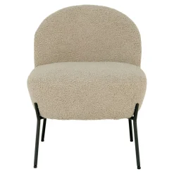 Fauteuil de salon en bouclette gris brun design organique BERLIN