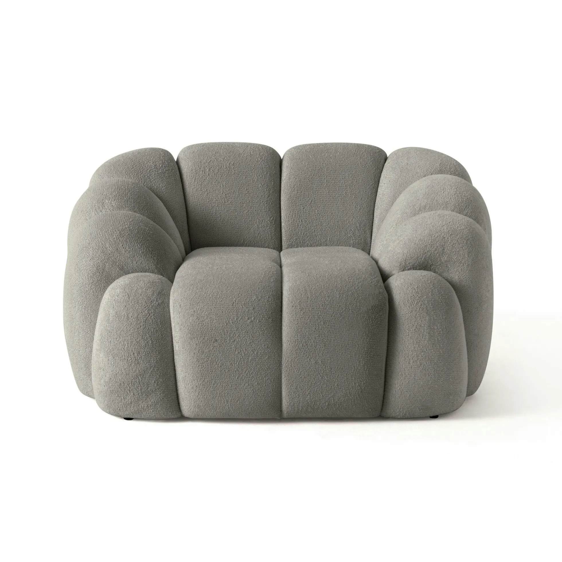 Fauteuil de salon gris design arrondi ONDA