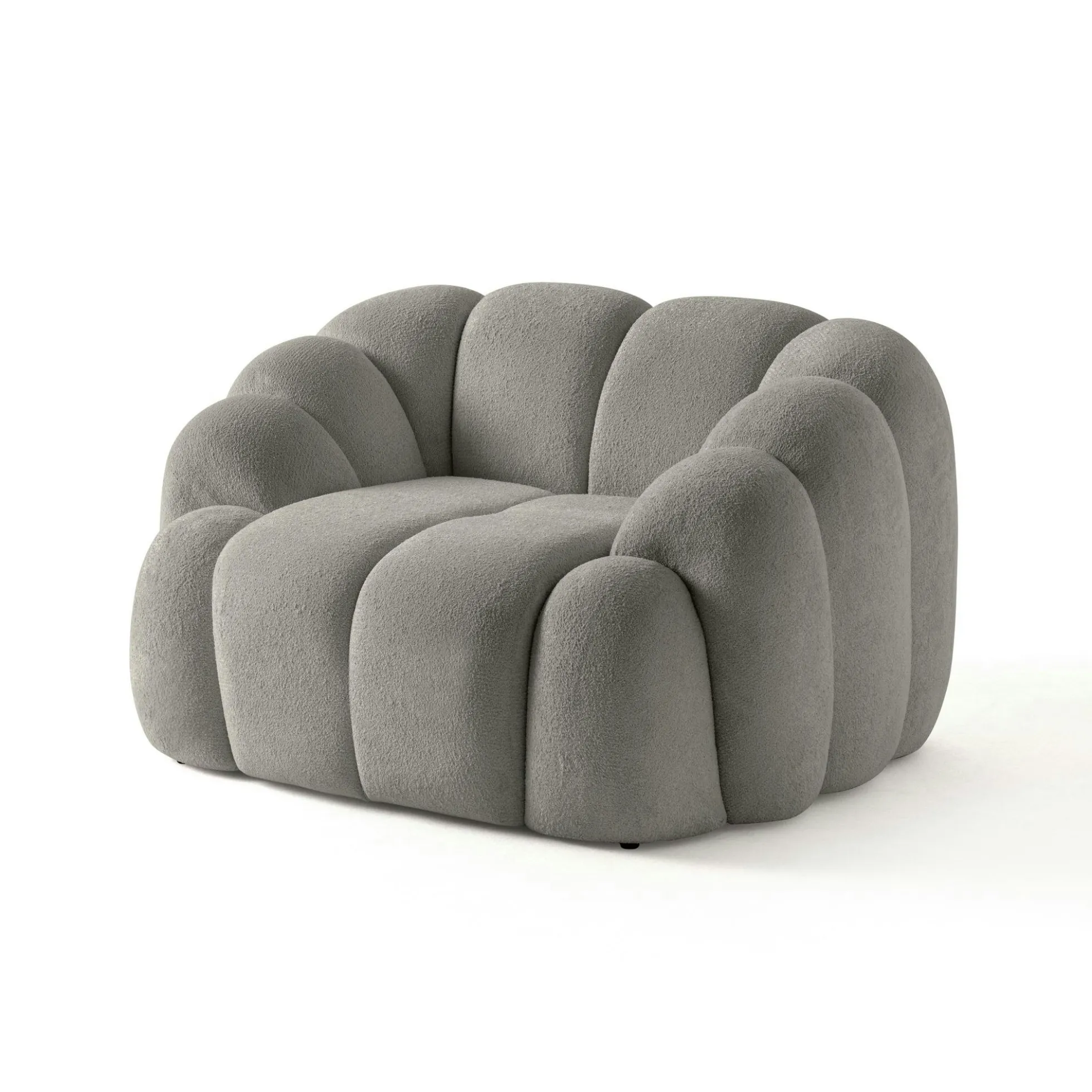 Fauteuil de salon gris design arrondi ONDA
