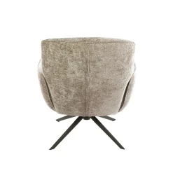 Fauteuil de salon pivotant tissu chenille sable ASCOLI