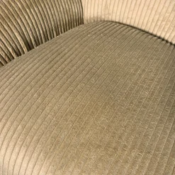 Fauteuil de salon rotatif tissu côtelé camel IENA