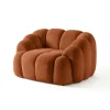 Fauteuil de salon terracotta design arrondi ONDA