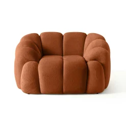 Fauteuil de salon terracotta design arrondi ONDA