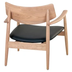 Fauteuil design en chêne avec assise noire BERLIN
