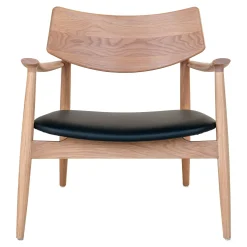 Fauteuil design en chêne avec assise noire BERLIN
