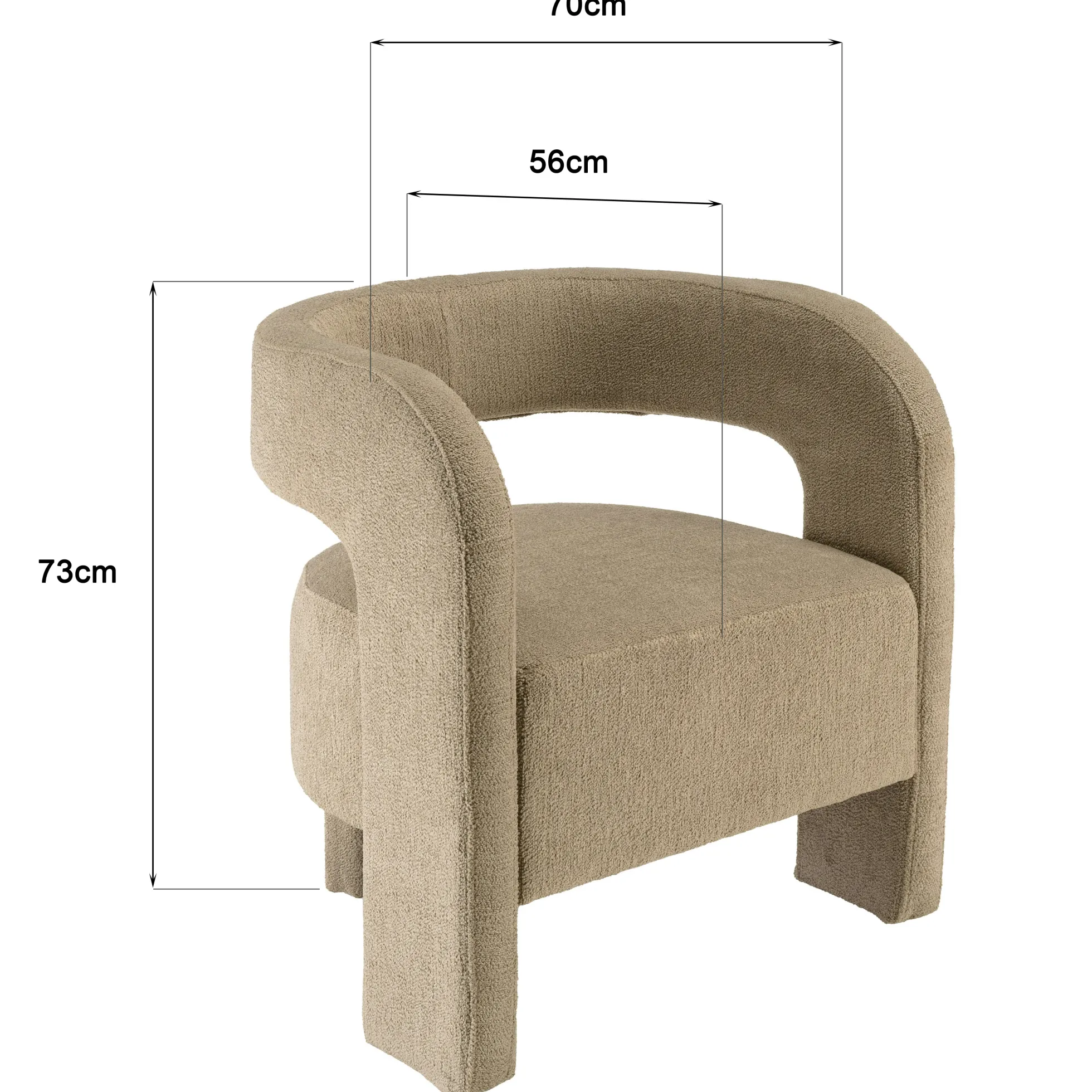 Fauteuil design en tissu beige CASTILLE