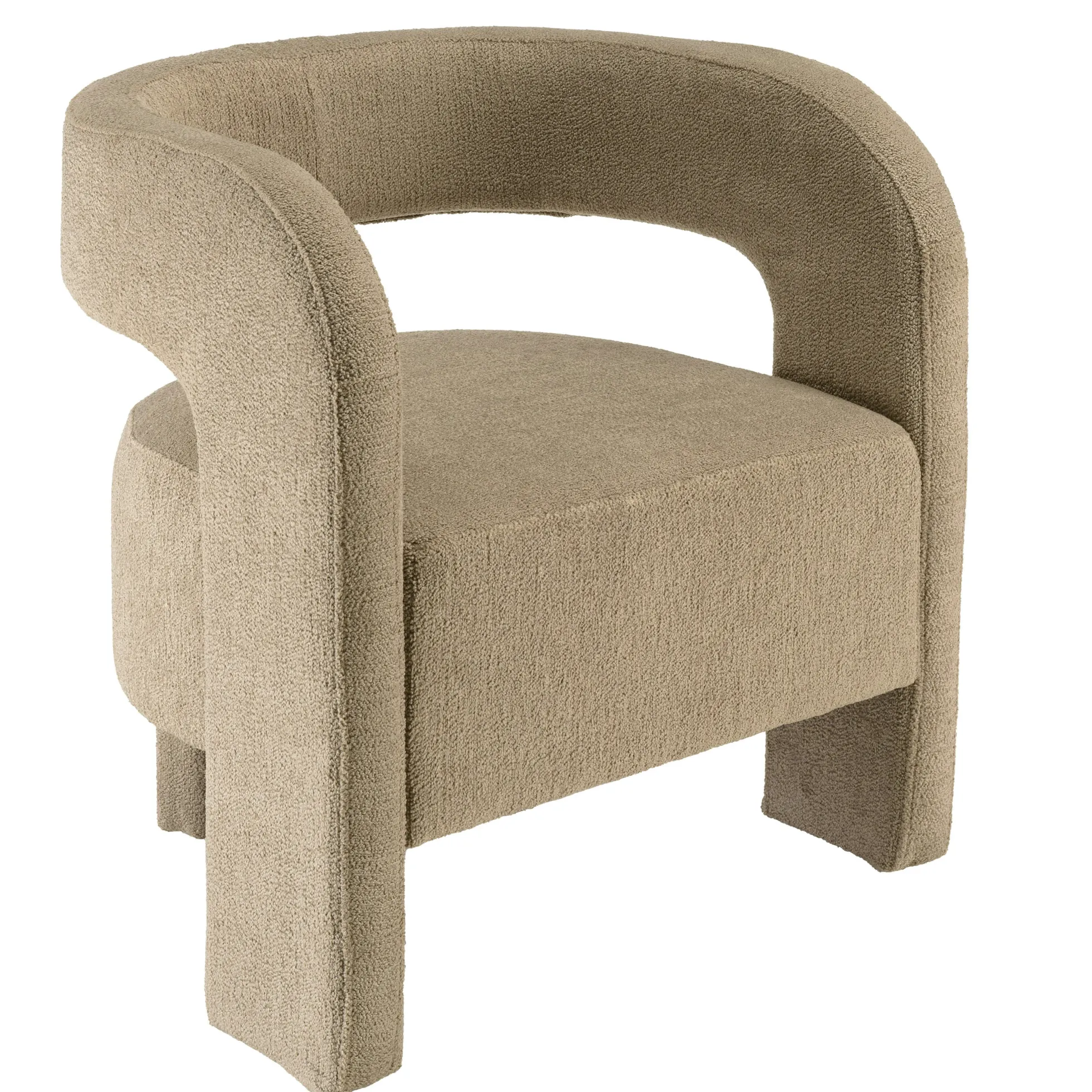 Fauteuil design en tissu beige CASTILLE