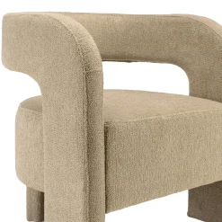 Fauteuil design en tissu beige CASTILLE