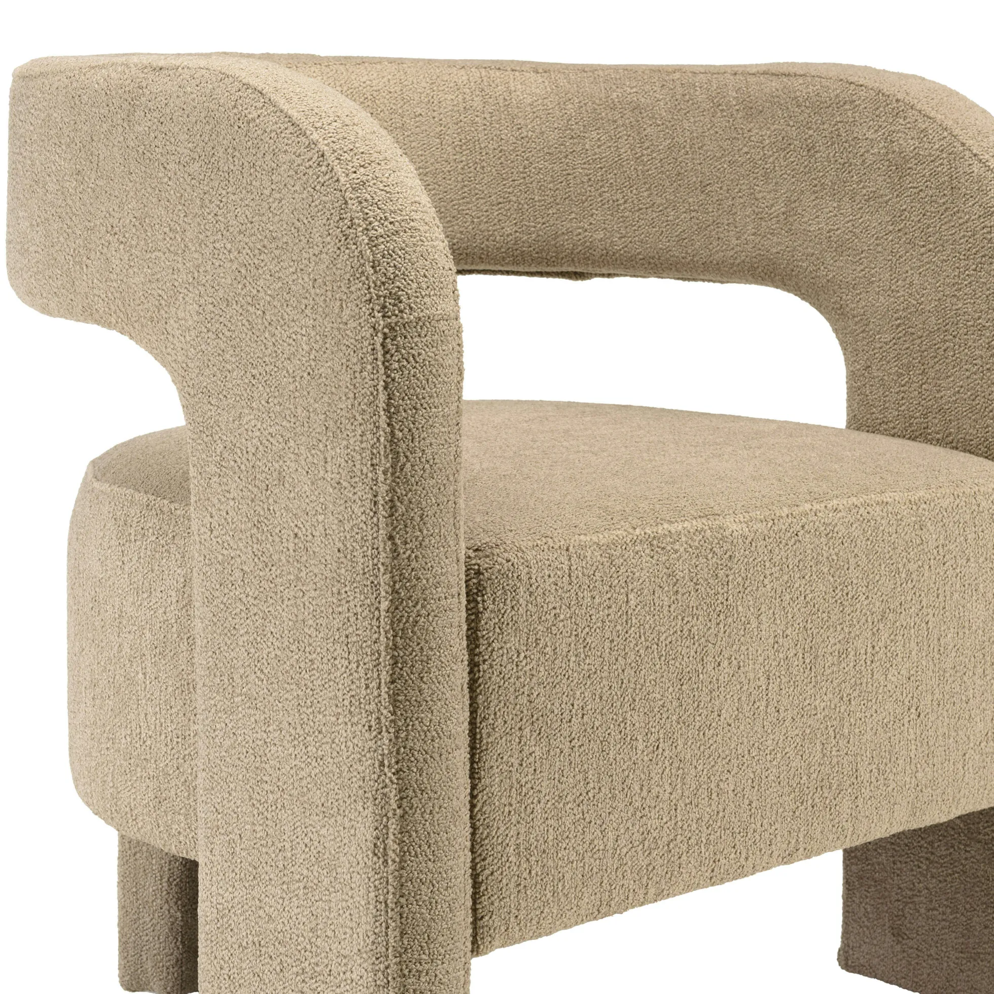 Fauteuil design en tissu beige CASTILLE