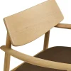 Fauteuil design scandinave chêne clair avec repose-pieds ROTTERDAM