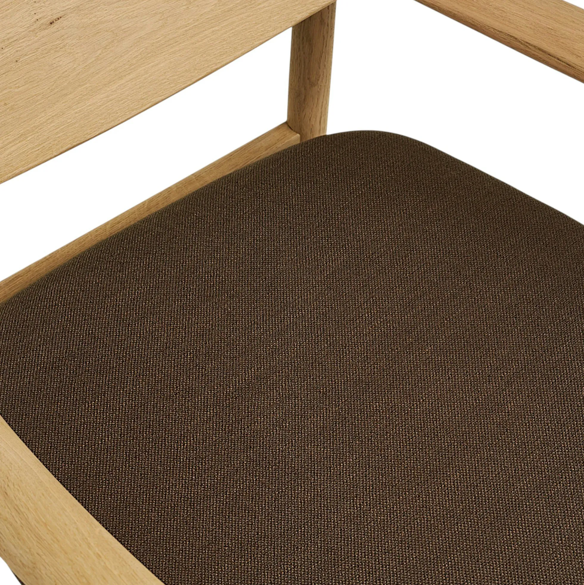 Fauteuil design scandinave chêne clair avec repose-pieds ROTTERDAM