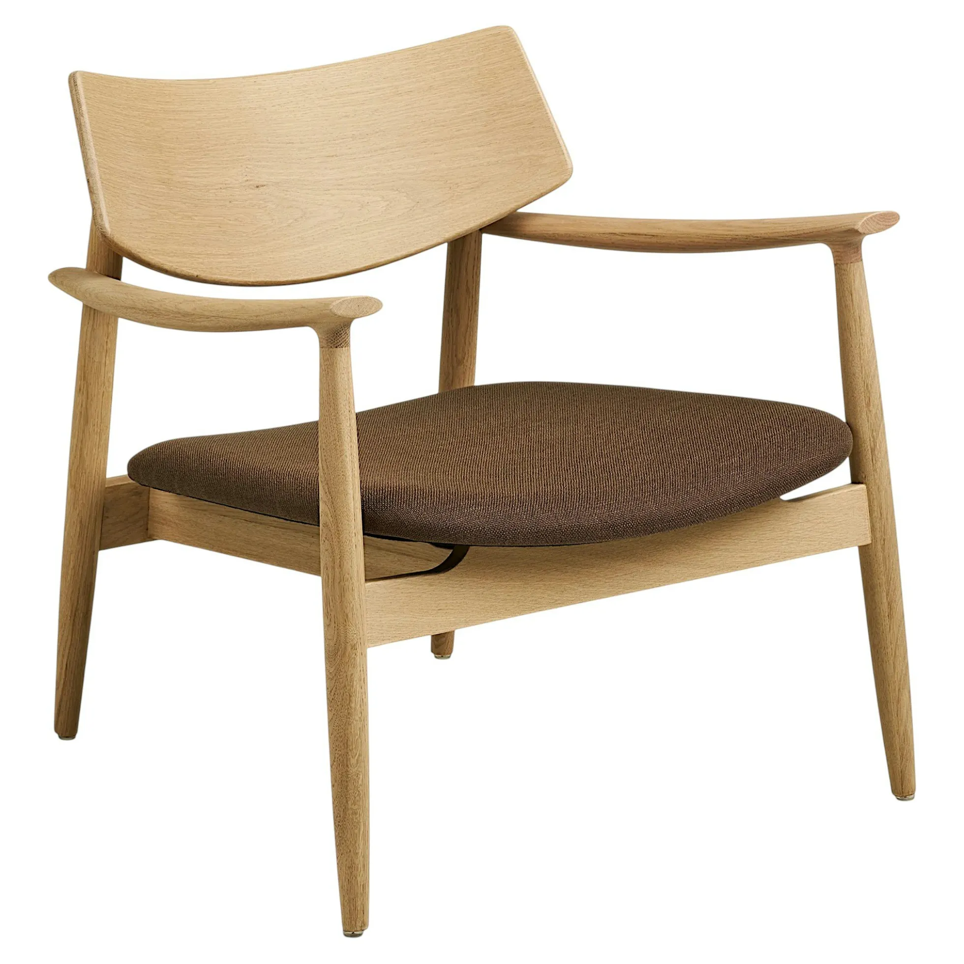Fauteuil design scandinave chêne clair avec repose-pieds ROTTERDAM