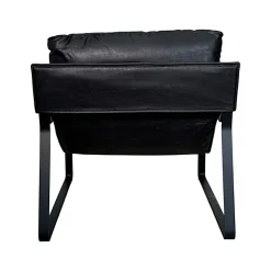 Fauteuil design tissu anthracite et métal EPIKA