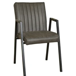 Fauteuil de table anthracite à bandes (lot de 2) CORTINA