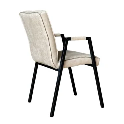 Fauteuil de table beige à bandes (lot de 2) CORTINA