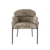 Fauteuil de table beige chaud dossier rond (lot de 2) GALWAY
