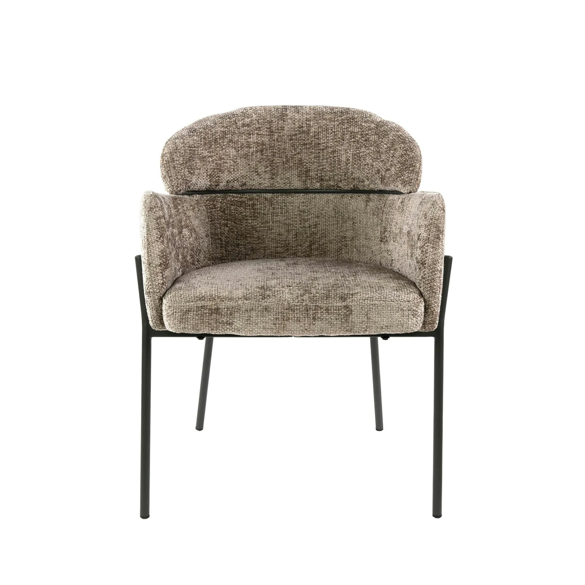 Fauteuil de table beige chaud dossier rond (lot de 2) GALWAY