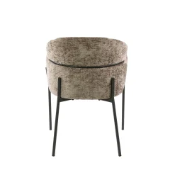 Fauteuil de table beige chaud dossier rond (lot de 2) GALWAY