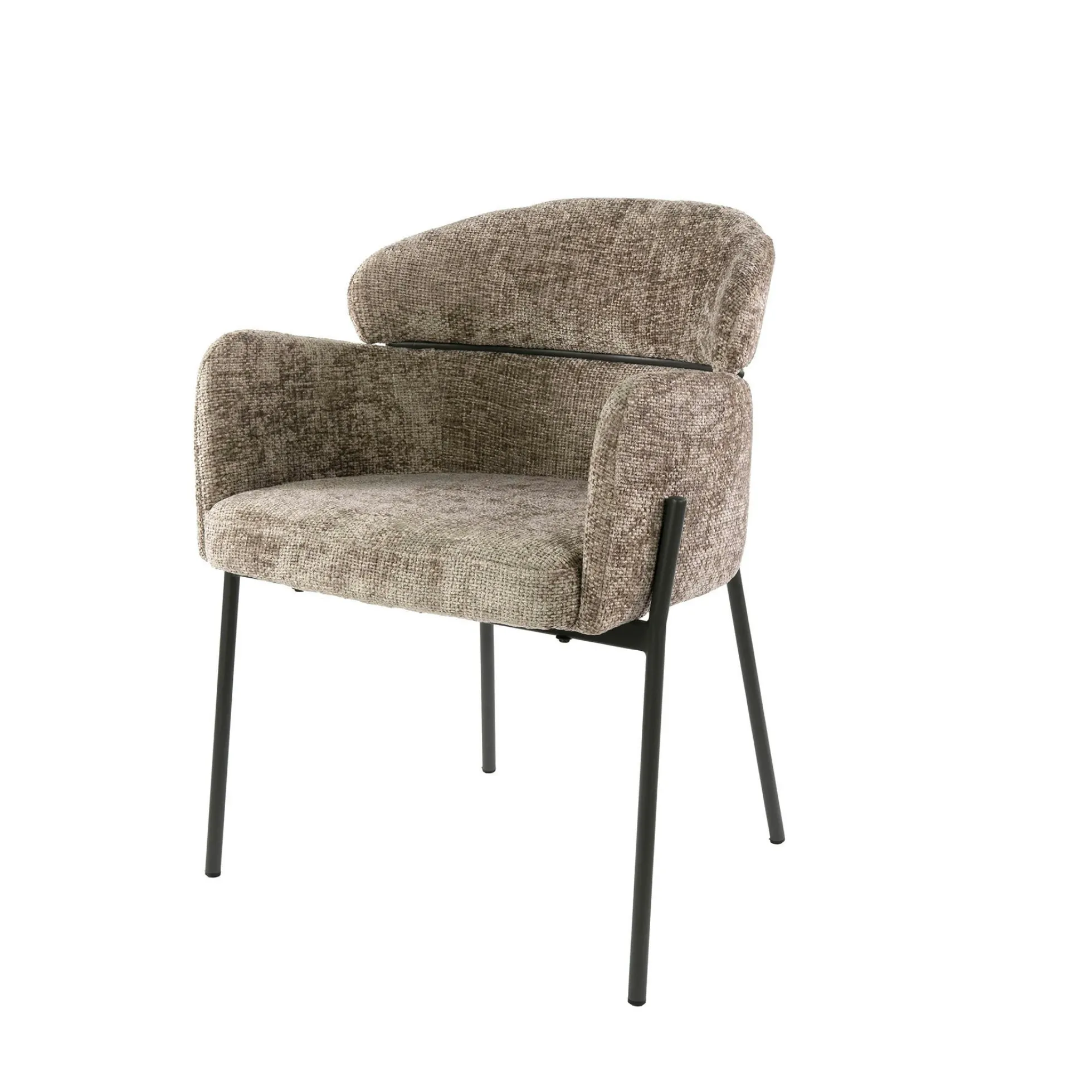 Fauteuil de table beige chaud dossier rond (lot de 2) GALWAY