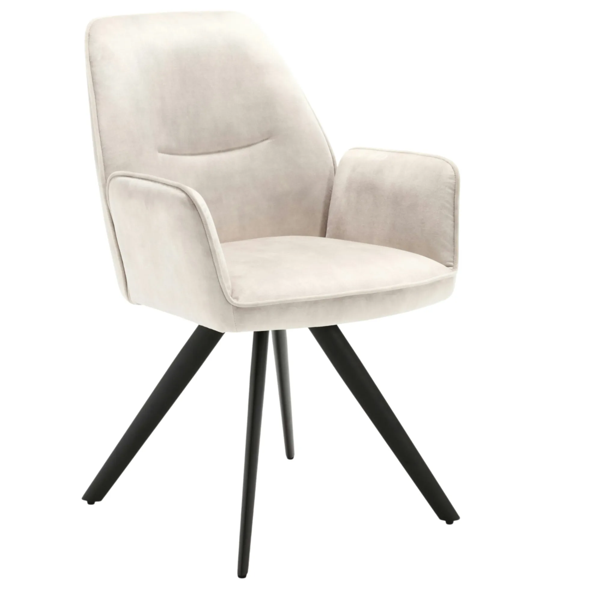 Fauteuil de table beige clair moderne (lot de 2) CORTINA