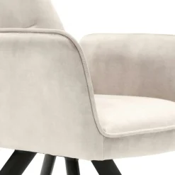 Fauteuil de table beige clair moderne (lot de 2) CORTINA