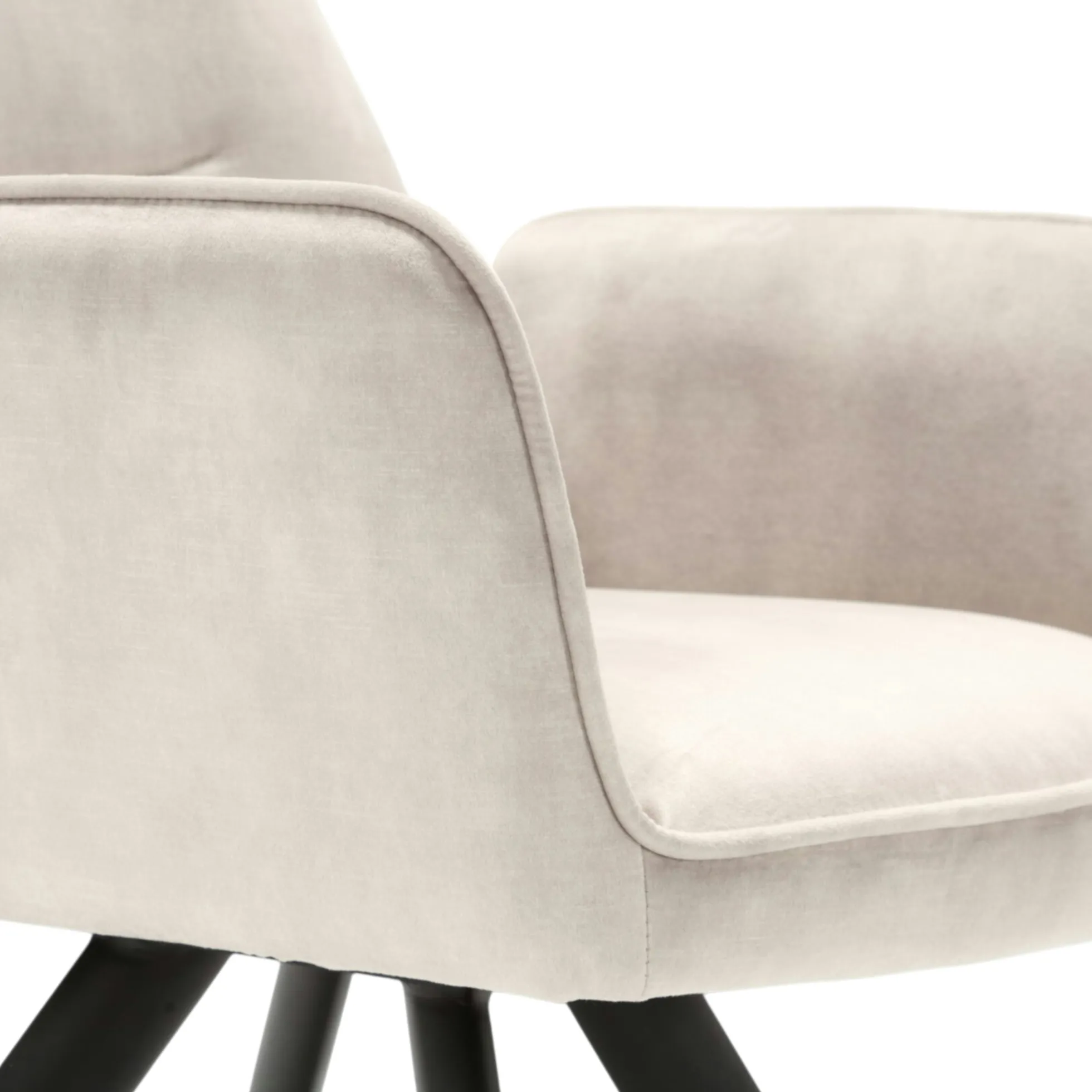 Fauteuil de table beige clair moderne (lot de 2) CORTINA