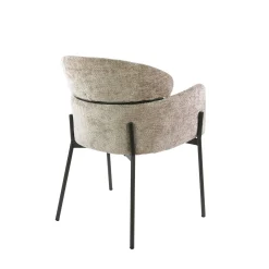 Fauteuil de table beige dossier rond (lot de 2) GALWAY
