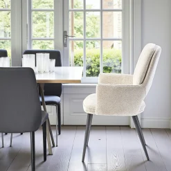 Fauteuil de table beige à dossier ouvert (lot de 2) LIGURIE