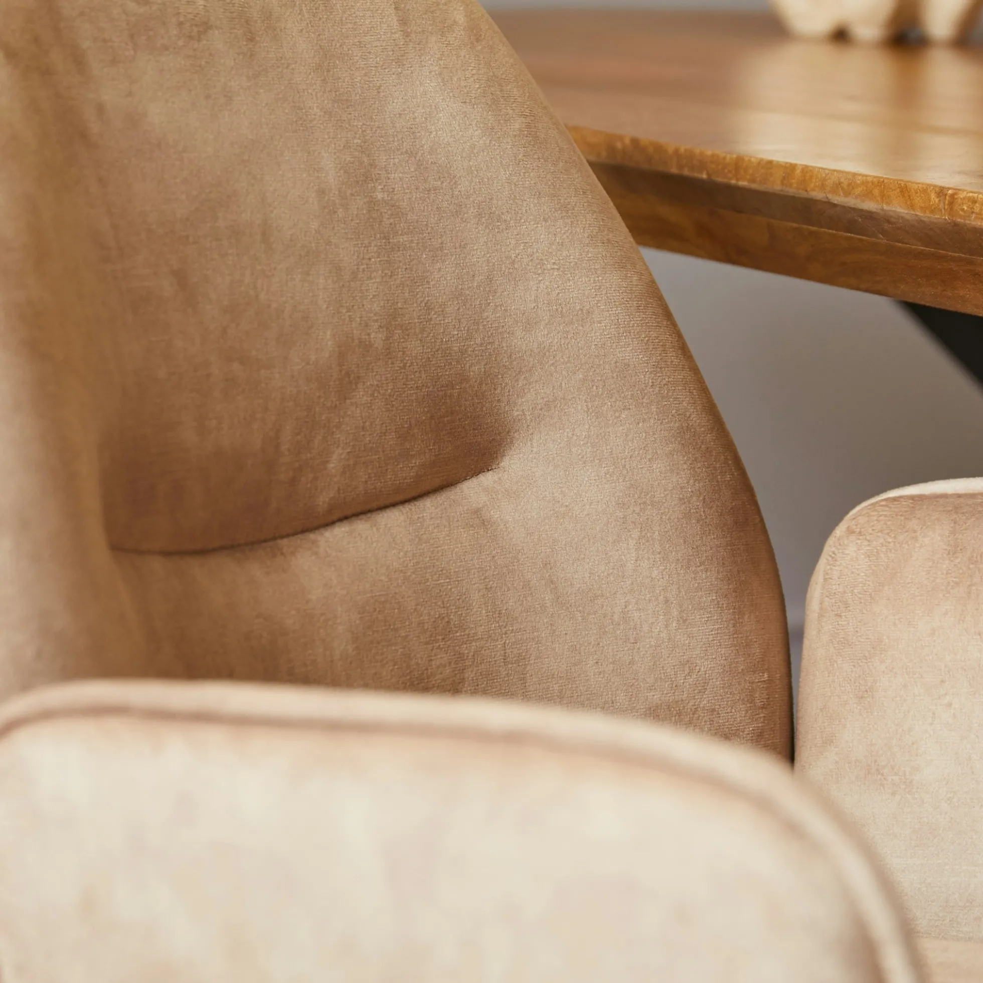 Fauteuil de table beige moderne (lot de 2) CORTINA