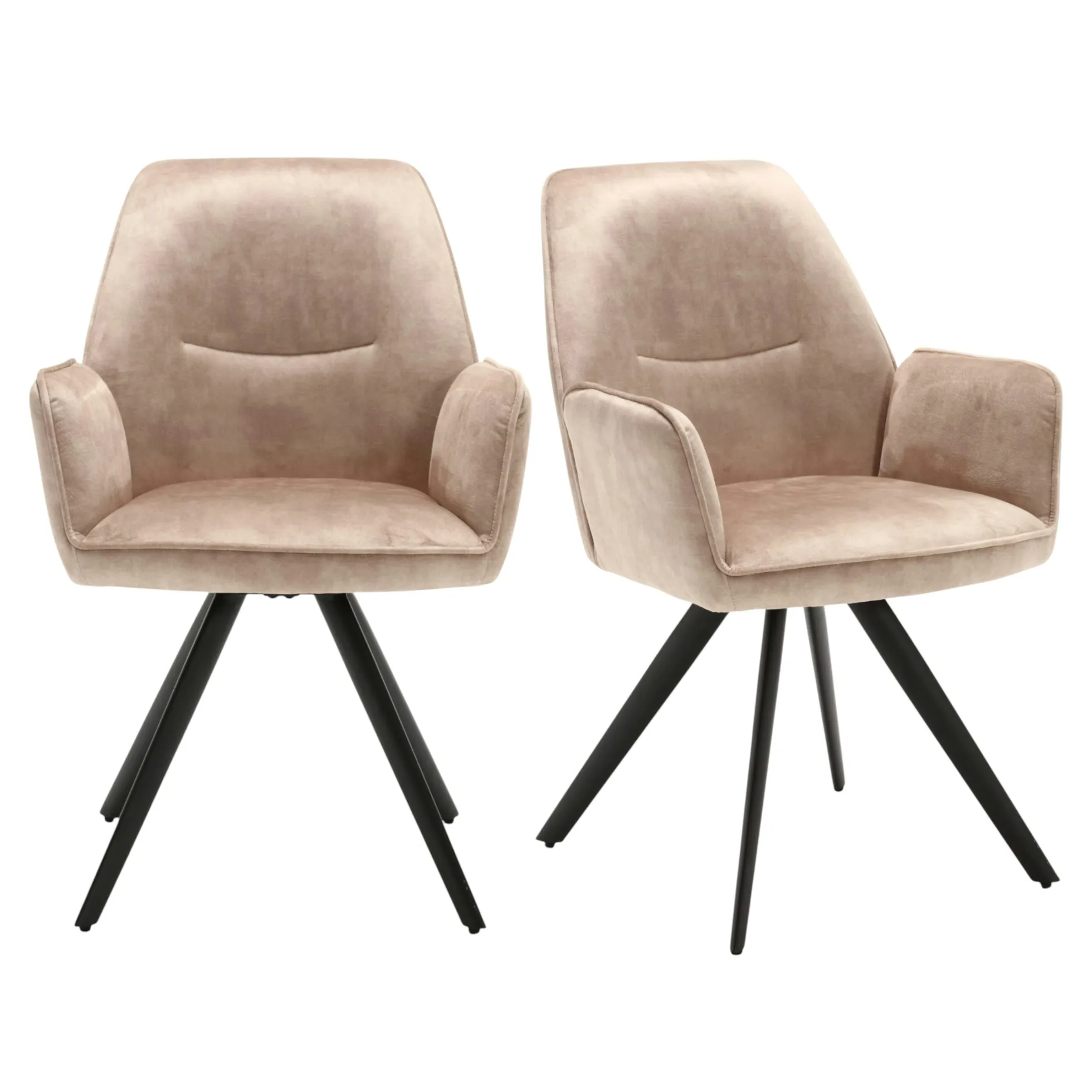 Fauteuil de table beige moderne (lot de 2) CORTINA