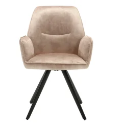 Fauteuil de table beige moderne (lot de 2) CORTINA