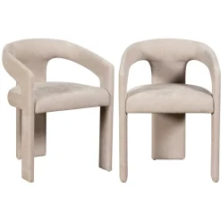 Fauteuil de table beige à 3 pieds (lot de 2) IDAHO