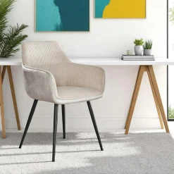 Fauteuil de table blanc gris bi-matière (lot de 2) GALWAY