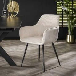 Fauteuil de table blanc gris bi-matière (lot de 2) GALWAY