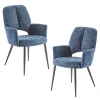 Fauteuil de table bleu à dossier ouvert (lot de 2) LIGURIE