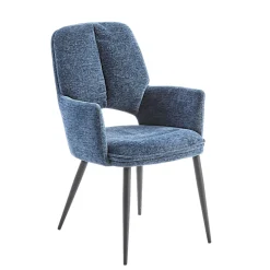 Fauteuil de table bleu à dossier ouvert (lot de 2) LIGURIE