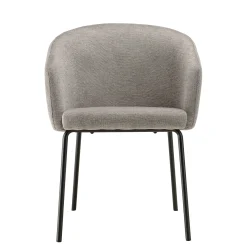 Fauteuil de table contemporain tissu gris clair (lot de 2) TIM