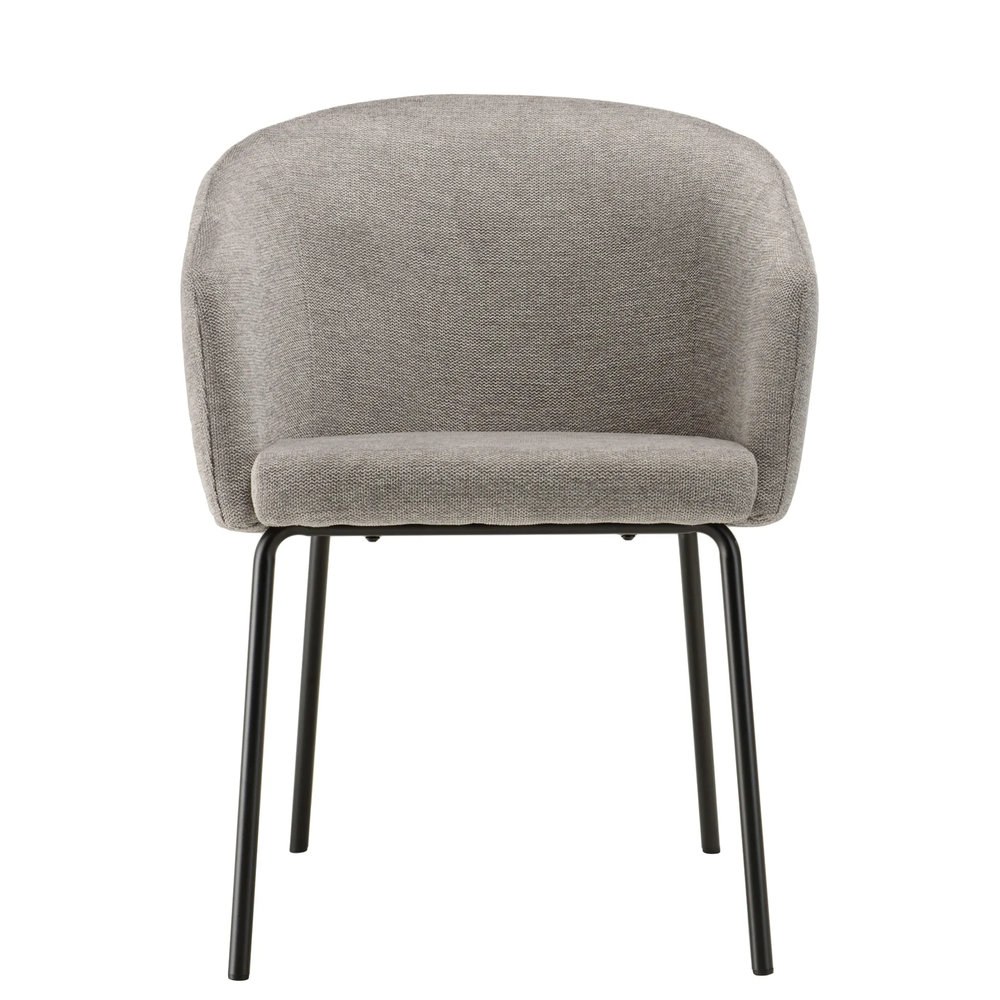 Fauteuil de table contemporain tissu gris clair (lot de 2) TIM