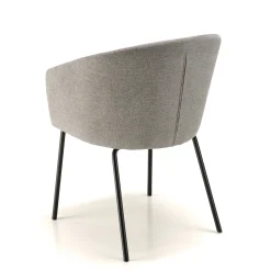 Fauteuil de table contemporain tissu gris clair (lot de 2) TIM