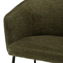 Fauteuil de table contemporain tissu vert olive (lot de 2) TIM