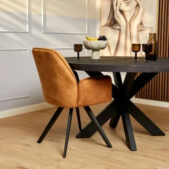 Fauteuil de table doré moderne (lot de 2) CORTINA